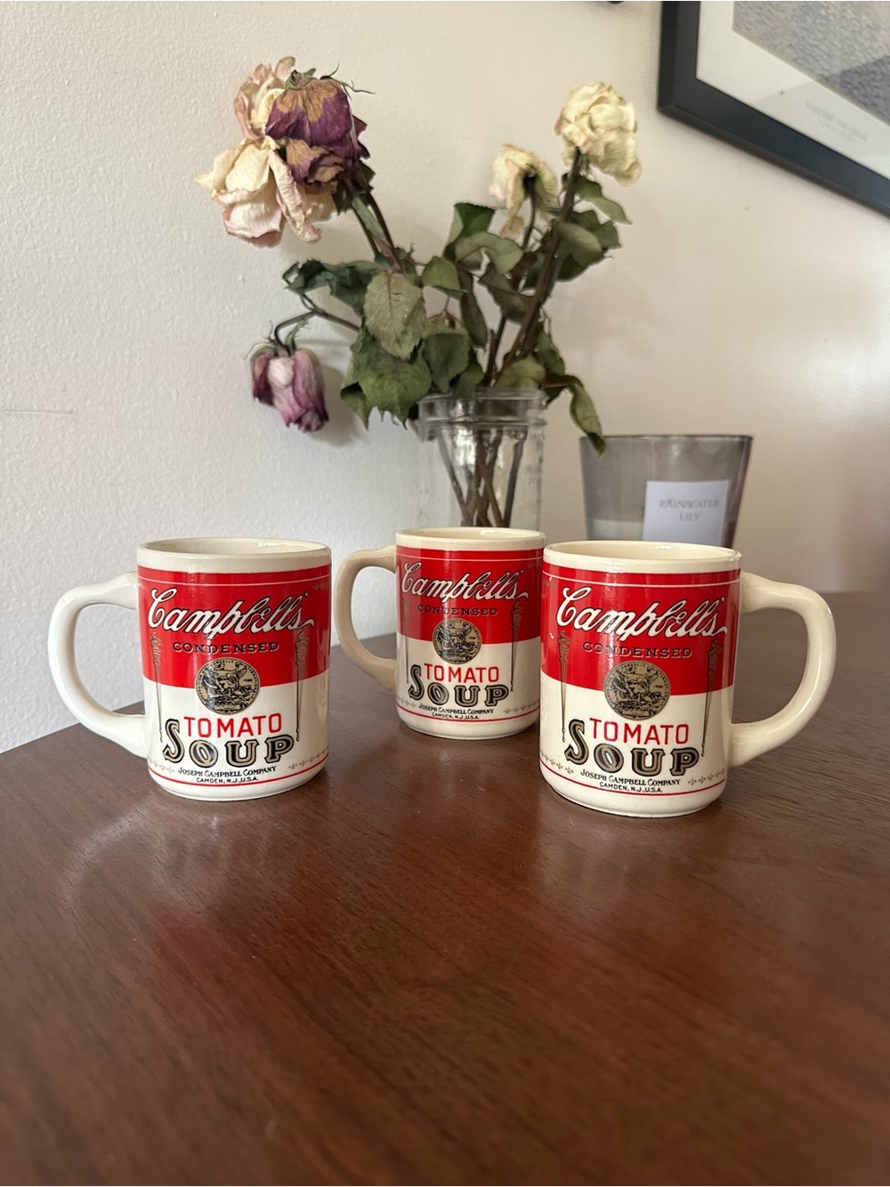 Campbell's Red Tomato Soup Ceramic Mug Set of 3